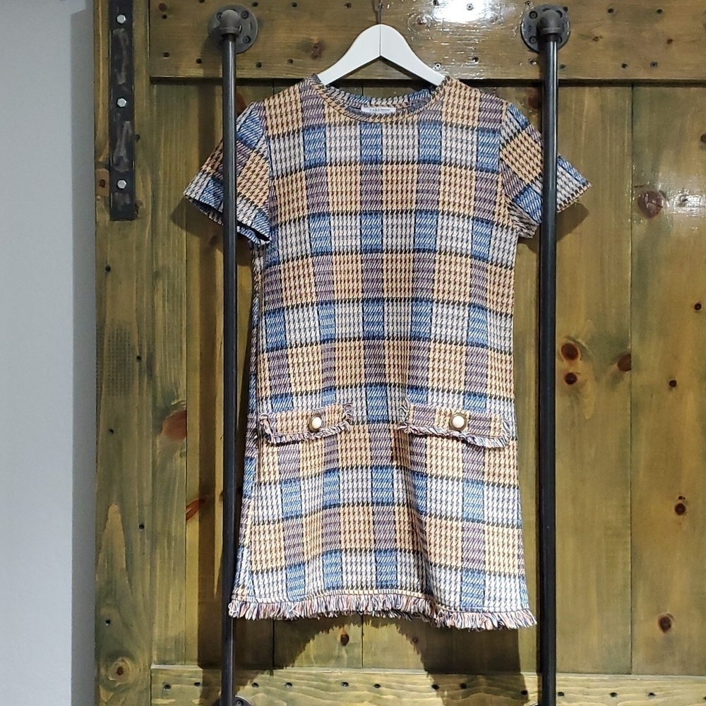 ZARA PLAID DRESS SIZE MEDIUM JUNIORS PREPPY STATEMENT LUXURY